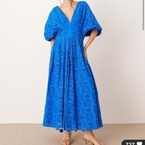 ASOS Vibrant Blue Eyelet Maxi Dress